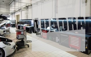 progetto d'arredo modulare per officine auto e moto