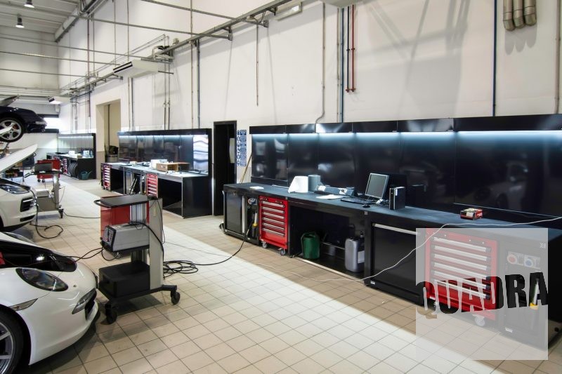 progetto d'arredo modulare per officine auto e moto